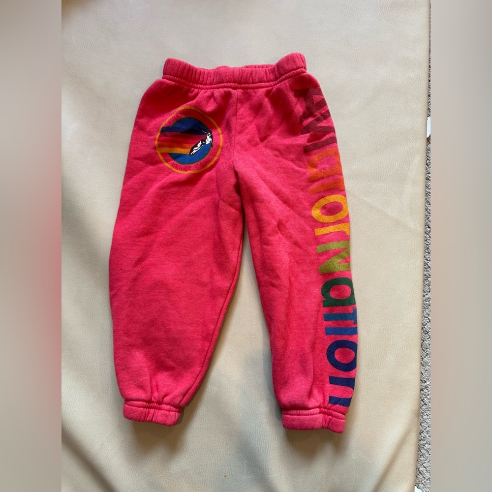 NWOT - Aviator Nation - KIDS PRINT SWEATPANTS - RED // RAINBOW
